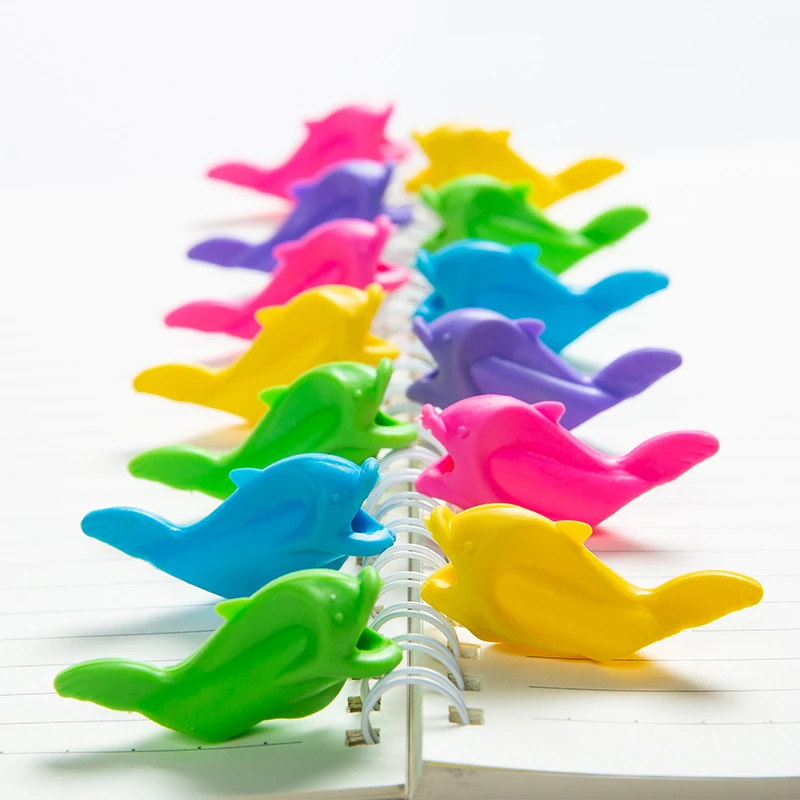 10 pcs/set Kids Pen Holder Silicone Baby Learning Writing Tool Correction Device Fish Pencil Grasp Writing Aid Grip Stationery