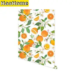 Peel and Stick carta da parati rimovibile arance Kitchen Decor Summer Fruit Orange Blossoms stampa agrumi carta da parati autoadesiva