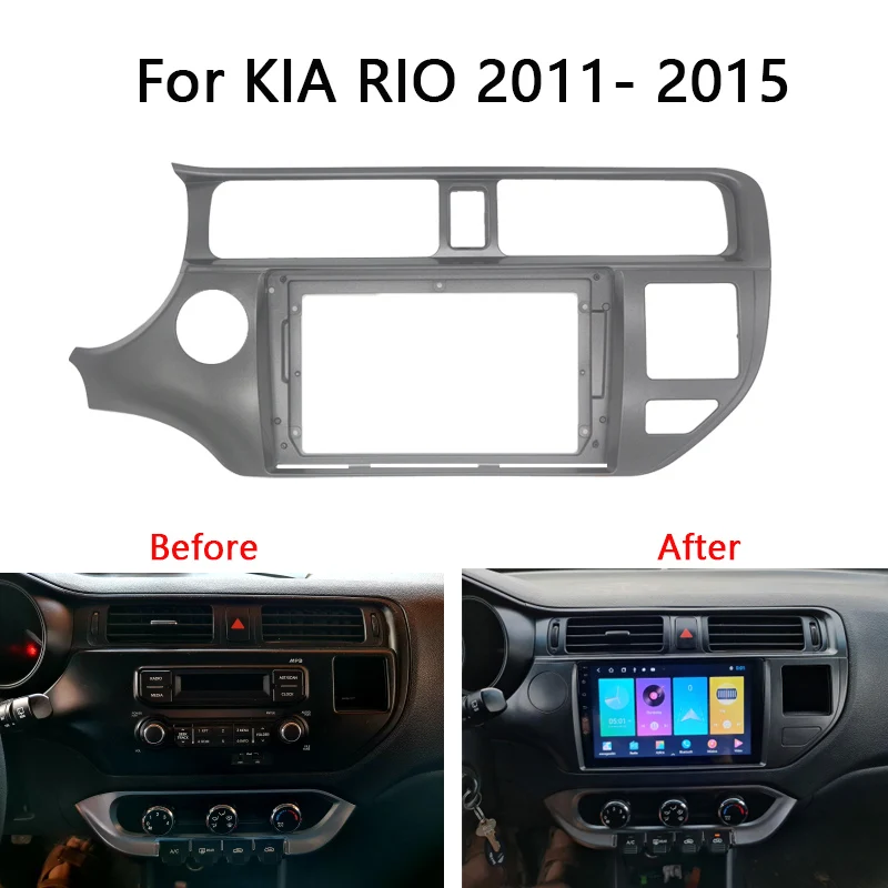 7/9“ 2 Din Head Unit Car Radio Frame Kit For KIA RIO 2011 2012 2013 2014 2015 Auto Stereo Install Dash Panel Fascia Trim Bezel