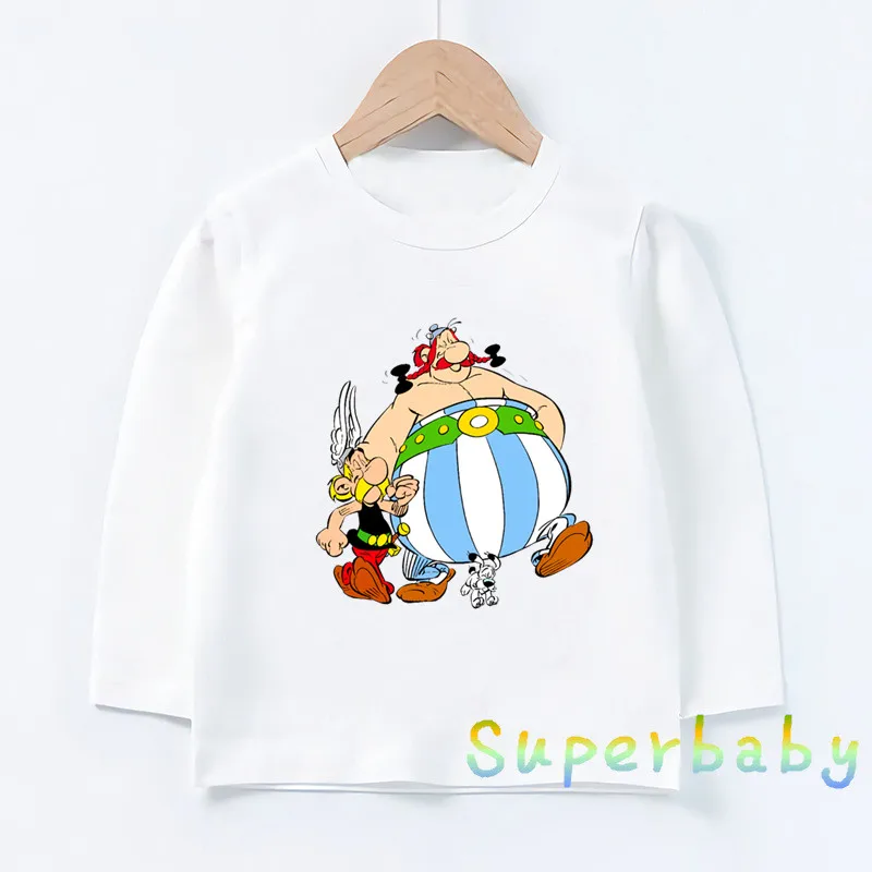 

The Adventures of Asterix And Obelix Cartoon Print Kids Funny T-Shirts Girls Clothes Baby Boys Long Sleeve T shirt Children Tops