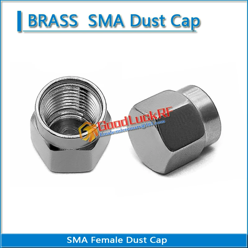 1X Pcs SMA Female Dust Cap Resistor RF coaxial Terminator Dust Cap Protective Cover Brass Adapters Nickel & Gold plating