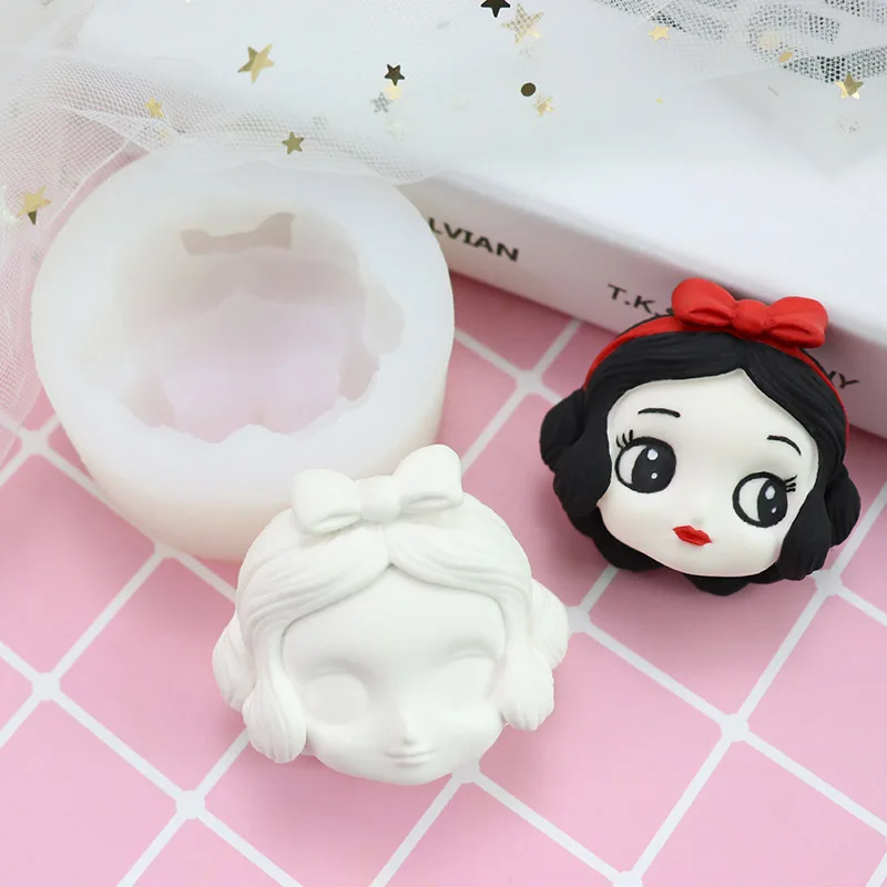 Cute Princess Doll Head Face Silicone Mold Fondant Cake Decoration Mould Sugarcraft Chocolate Baking Tool For Cake Gumpaste Form