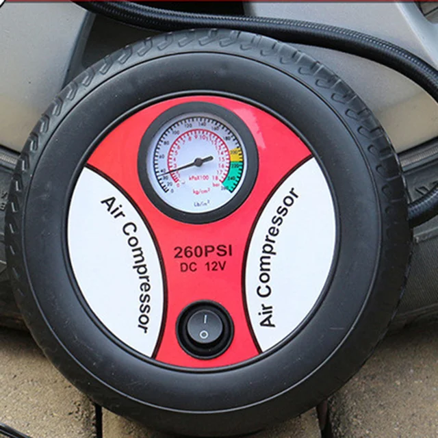 ポータブルインフレーターコンプレッサー,タイヤポンプ,12V