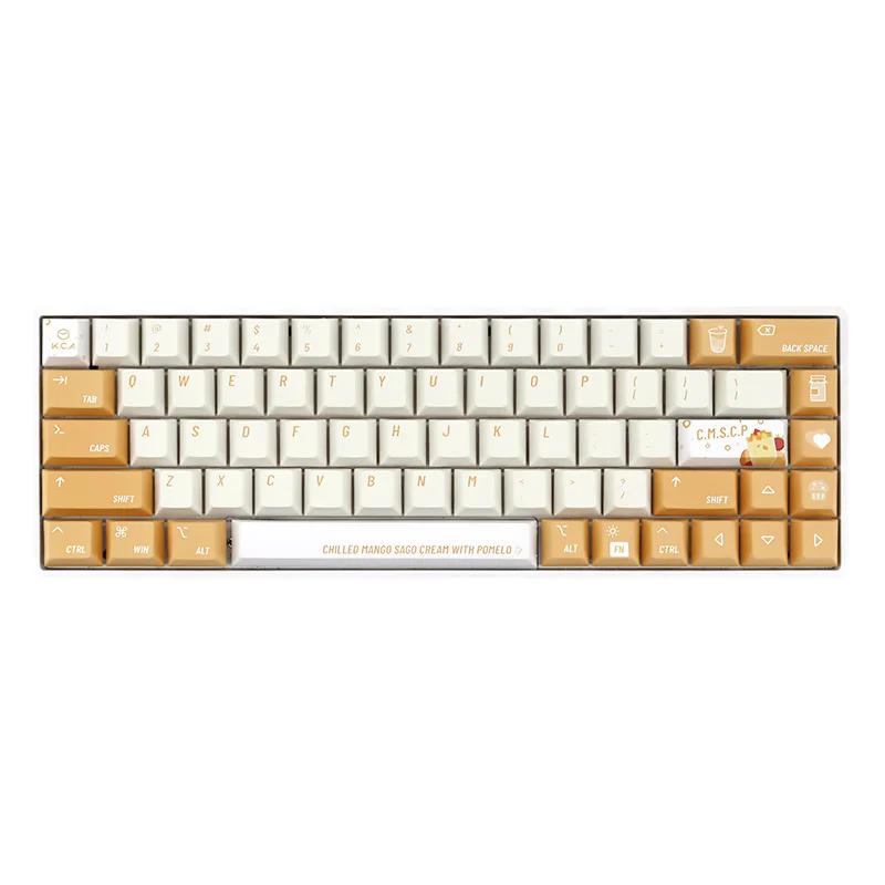 

GMK Yangzhi Ganlu Chilled Mango Sago Cream Pomelo тематическая клавиатура PBT Dye Sublimation Механическая клавиатура Key Cap Cherry Profile