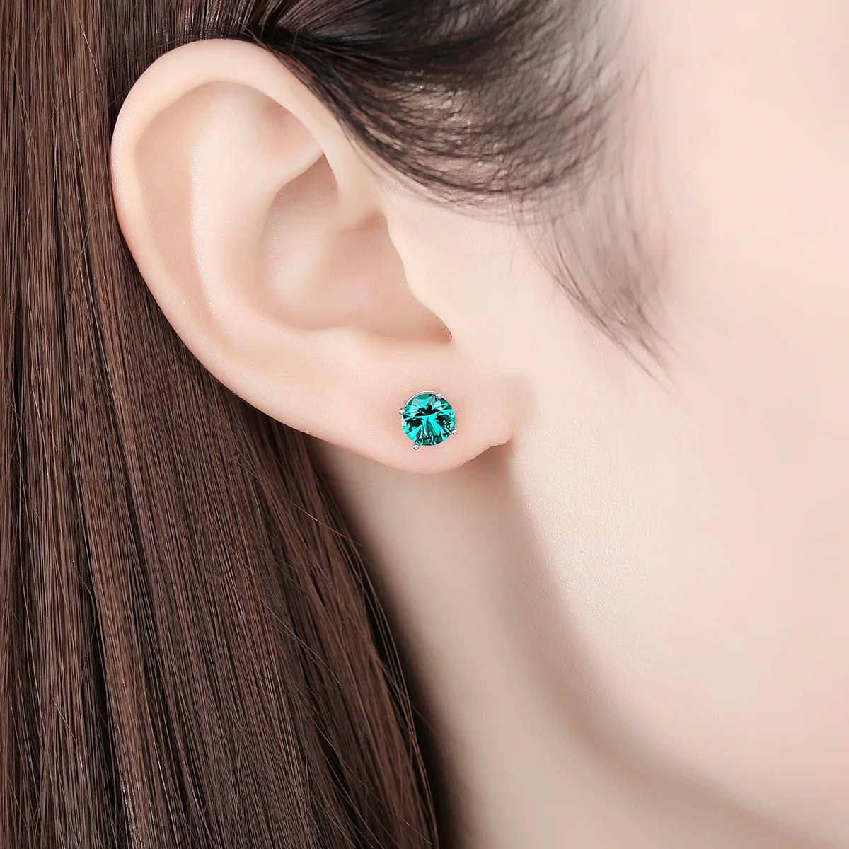 Ear Stud Cute Red Green Zircon  ,Thomas Fashion Cosmic Jewerly For Women,2021 New Ts Trendy Timeless Gift in 925 Sterling Silver