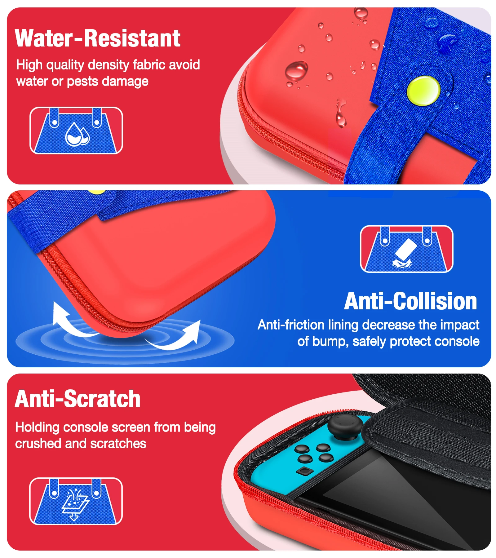 For Nintendo Switch Storage Bag Portable Waterproof Protective Case For Nintendo Switch Console Joypad For N-Switch Accessories