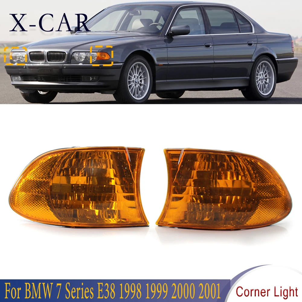 Front Bumper Amber Lens Parking Corner Light Turn Signal Lamp No Bulb For BMW 7 Series  E38 1998 1999-2001 63138379107