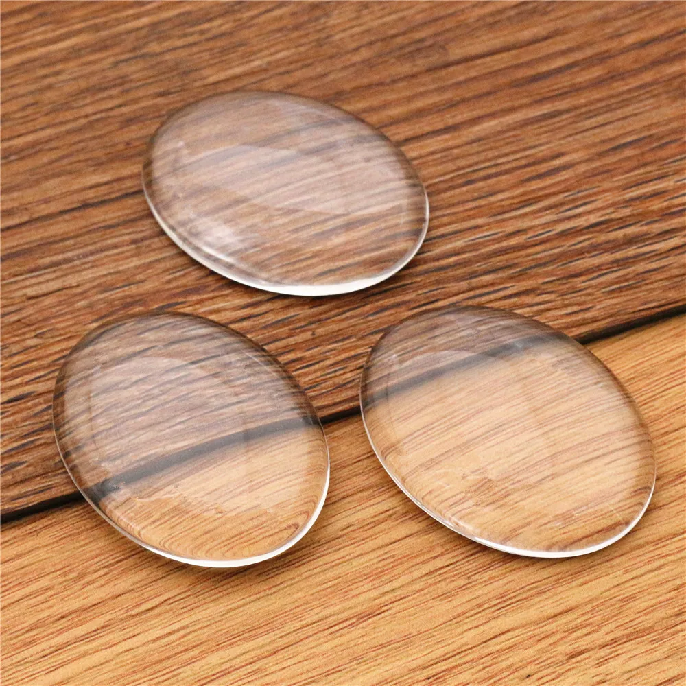 10x14mm 13x18mm 18x25mm 20x30mm 25x35mm 30x40mm gota oval de volta plana cabochão de vidro transparente, alta qualidade, promoção por atacado