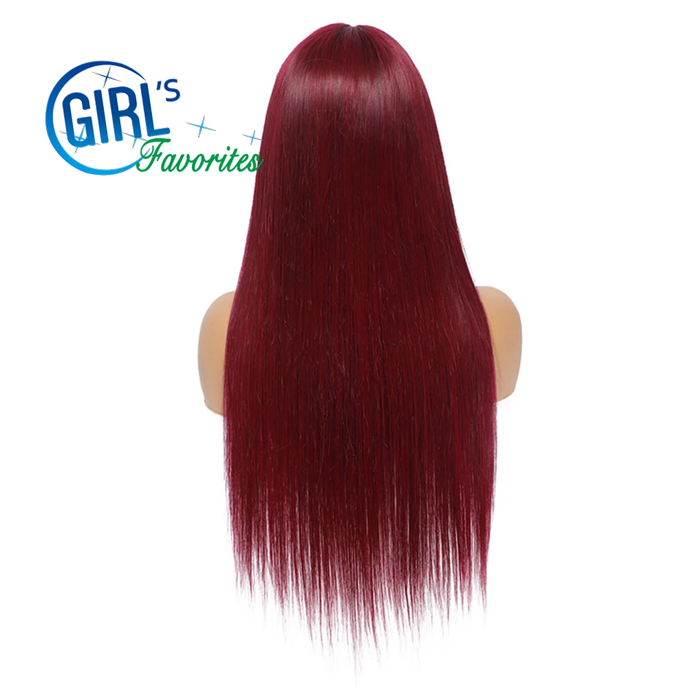 Peruvian Burgundy wig Bone Straight 99J Human Hair Wigs HD Transparent 13X4 Lace Front Wig For Women 4X4 Closure Wig 30 Inch