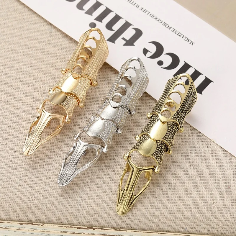 

2023 Cute Woman Men Rings Korean Fashion Gothic Punk Exaggerated Magic Claw Flexible Nail Ring Unisexgold Jewelry Anillos Mujer