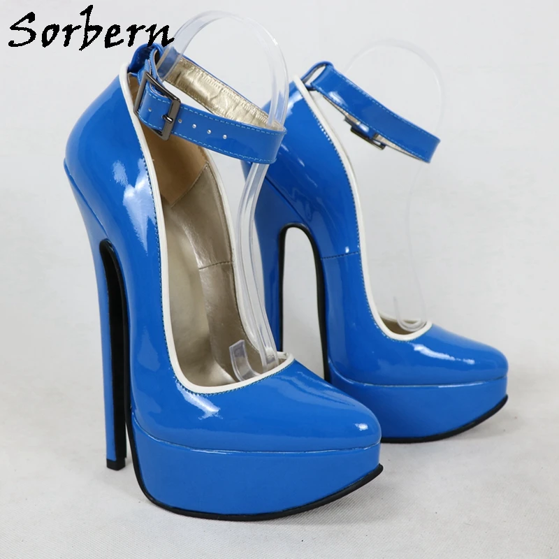 

Sorbern Sexy Genuine Leather Women Pump Shoes High Arch White Side Platform Pointy Toe Footwear Ladies 20Cm Sissy Boy Shoe