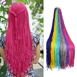 Tresses synthétiques au Crochet de 28 pouces Zizi, Extensions capillaires colorées, noir pur, brun, rose, bleu