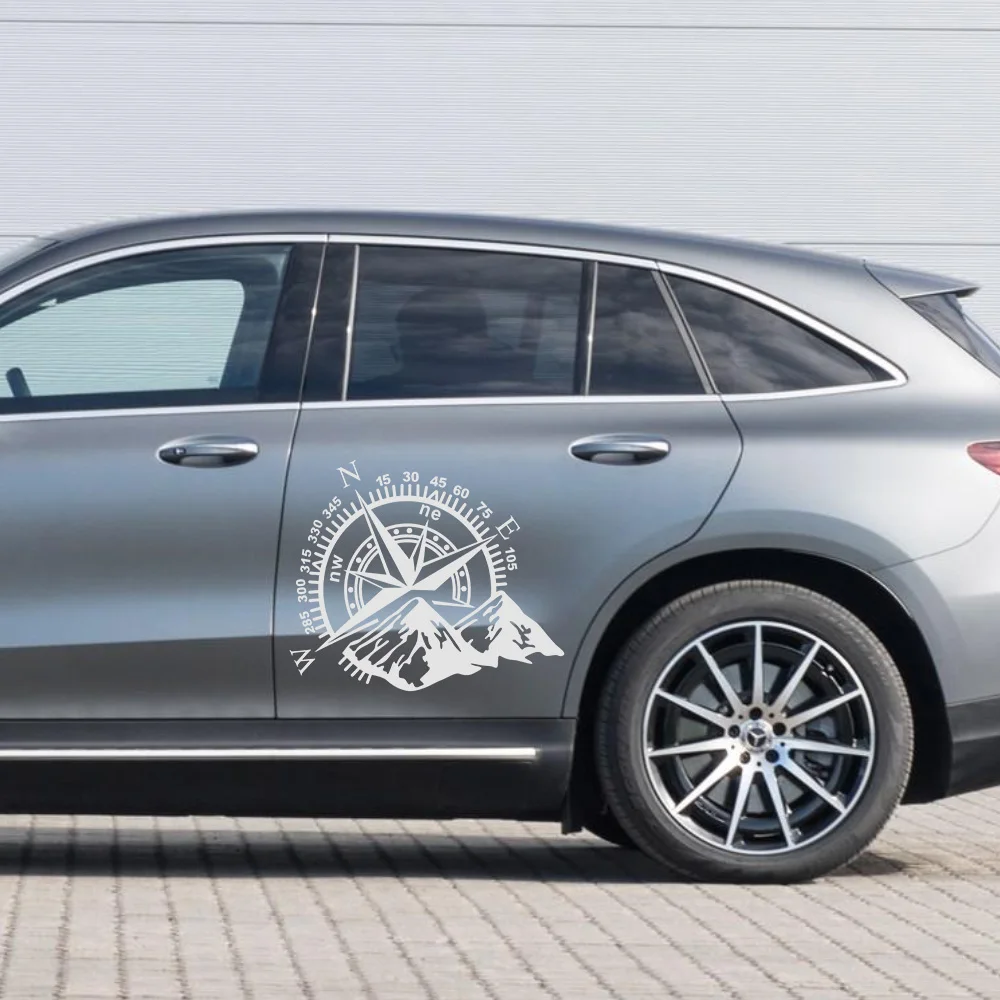Автомобильные наклейки, виниловые наклейки, украшение двери, окна, винтажные модные дизайнерские аксессуары для горного компаса, внедорожника, мотоцикла