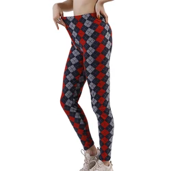 YGYEEG-Leggings de Yoga para mujer, pantalones de realce de cintura alta para Fitness, correr, gimnasio, chica, color gris, rojo, a cuadros, envío directo