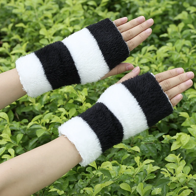 Unisex winter warm fingerless gloves plus velvet cold-proof driving and riding students writing and playing games