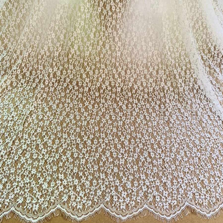1Piece=1.5x3 meters French Lace Hollowed-out Plum Blossom Eyelash Lace Fabric DIY Clothing Pajamas Underwear Accessories