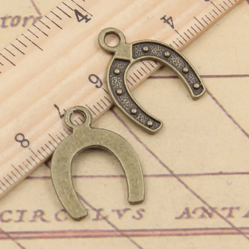 20 sztuk Charms szczęście podkowa powodzenia talizman 24x18mm tybetański brąz srebrny kolor antyczne tworzenia biżuterii DIY Handmade Craft wisiorki — zdjęcie 3