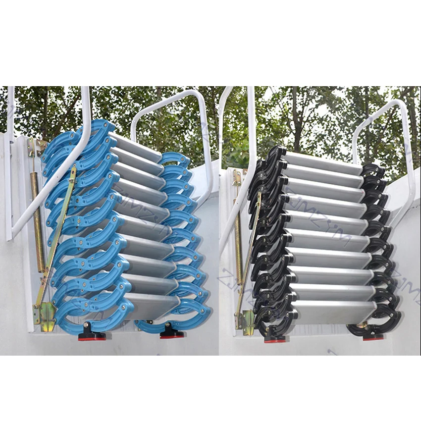 Escalier rétractable suspendu à l'extérieur 3.1-3.5m, manuel, échelle pliante murale, escaliers télescopiques portables, ensemble d'outils ménagers