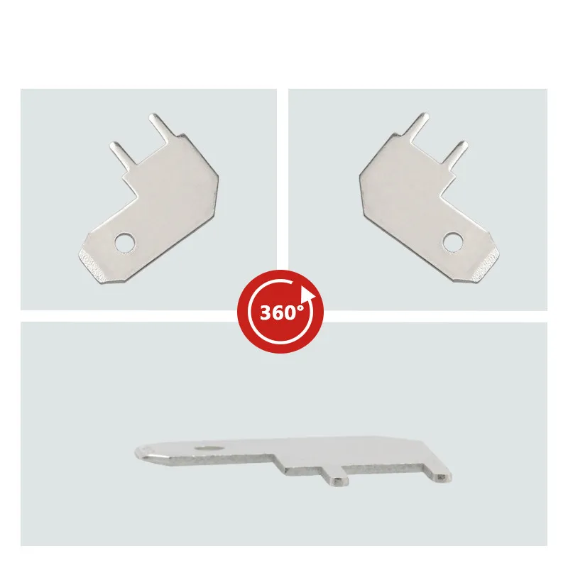 50/100pcs 6.3 Flag-shaped inserts 6.3MM PCB inserts PCB solder inserts L-shaped corner solder thickness 0.8 PCB welding sheet