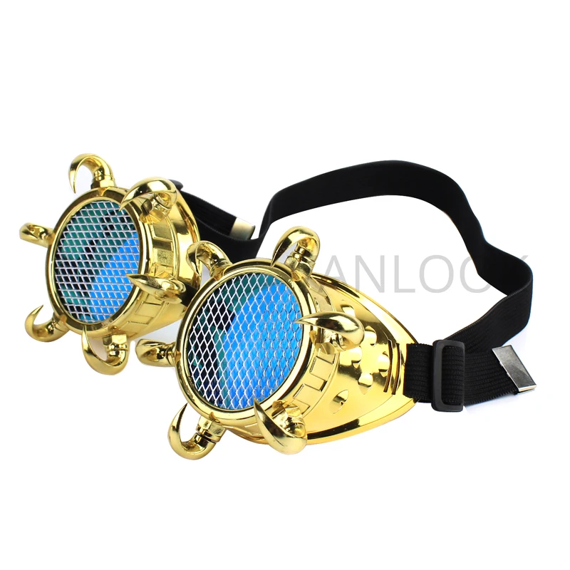 Steampunk Festival Reticulated Sun Glasses Unusual Punk Sunglasses Magnifying Lens Men Women Retro Party Goggle Stage Property