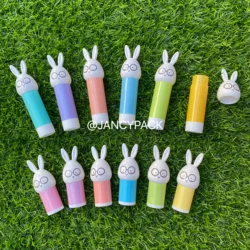 DIY 미니 귀여운 토끼 만화 립스틱 튜브 립밤 용기, 메이크업 화장품 용기 도구, 리필 가능한 병