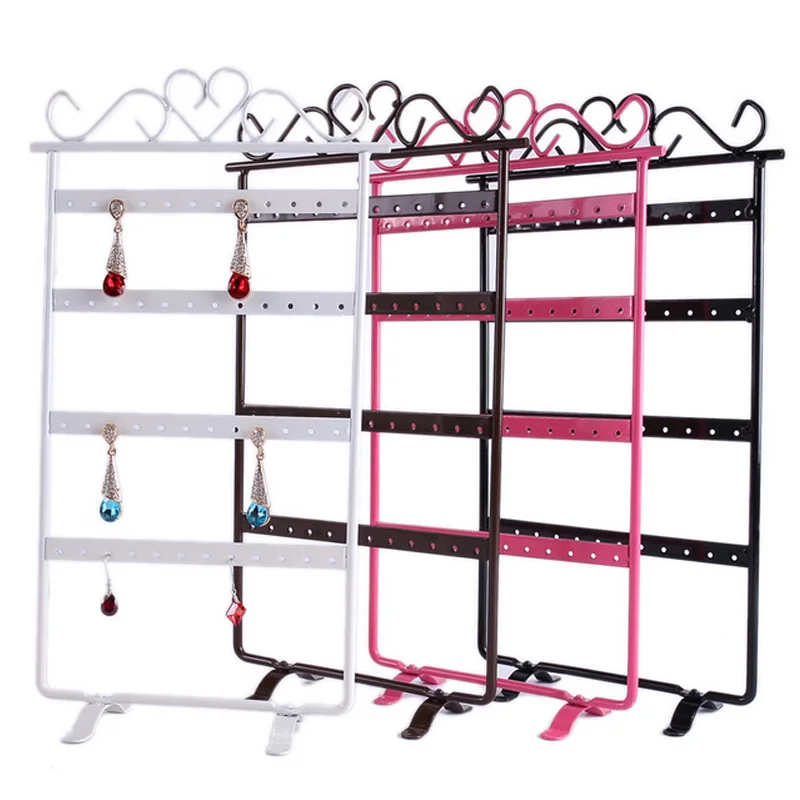 48 Holes Metal Gfit Stud Jewelry Display Box Necklace Pandents Ring Earrings Organizer Jewellery Packaging Holder Stud Wholesale