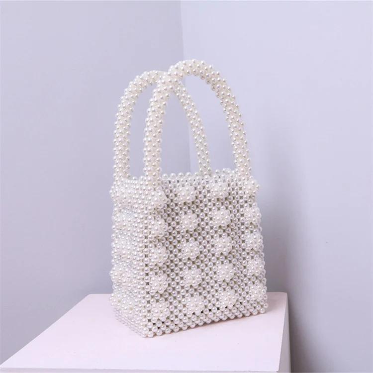 Handmade Pearl Bag Beaded Box Tote Women Party Retro  Tote Bag 2020 Summer Luxury Brand Dinner Bag Wholesale