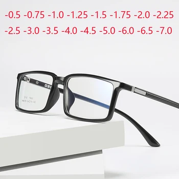 Okulary blokujące Niebieskie światło dla krótkowzrocznych z zawiasami sprężynowymi Unisex owalne okulary korekcyjne 0 -0,5 -1,0 -2,0 do -6,0 -7,0