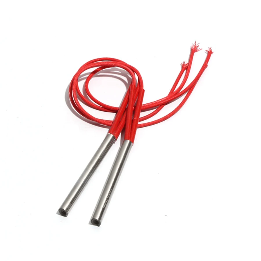 

10 шт., 7 мм, 50 ~ 60 мм, 201SUS, цилиндрическая электрическая нагревательная труба, 80 Вт/90 Вт/100 Вт, трубчатый, с одной головкой, двойной нагреватель, электрический элемент