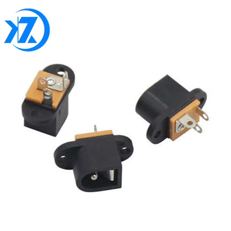 10Pcs DC-016 DC Power Socket Jack Connector with Ear DC016 PIN=2.0mm 3Pin DIP Needle Size Adaptation 5.5mmx2.1mm