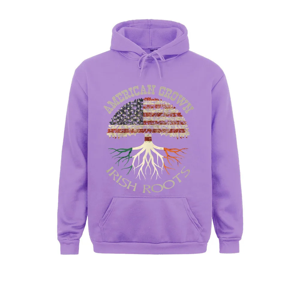 American Grown Irish Roots Hoodies For Men Design Sweatshirts Custom Cute Sportswear Long Sleeve Comic Sweater