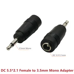 Mono 2.5mm/3.5mm to DC 5521 Adapter 2 Poles 2.5mm/3.5mm Mono Male Plug to DC 5.5*2.1MM Female Jack DC Power Converter 2-PACK