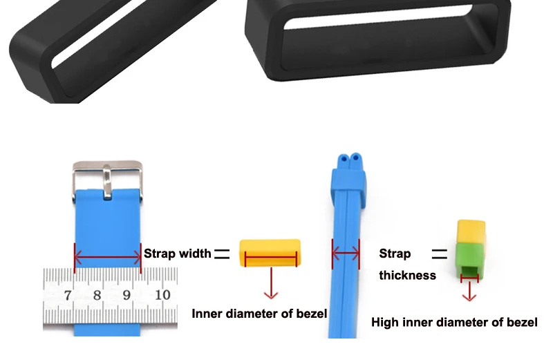 Gummi Silikon Uhr Band Keeper Halter Schleife 16mm 18mm 20mm 22mm 24mm 26mm strap Ring Zubehör Armband Neue 2-10PCS – Detail 4