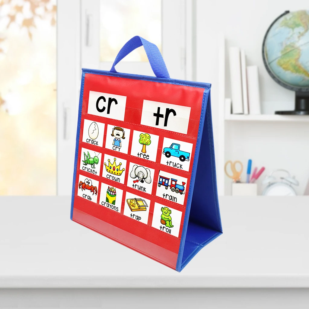 Tabla de bolsillo para mesa de escritorio, soporte para tarjetas, tarjetas colgantes, números de doble cara, suministros de bolsillo para enseñanza