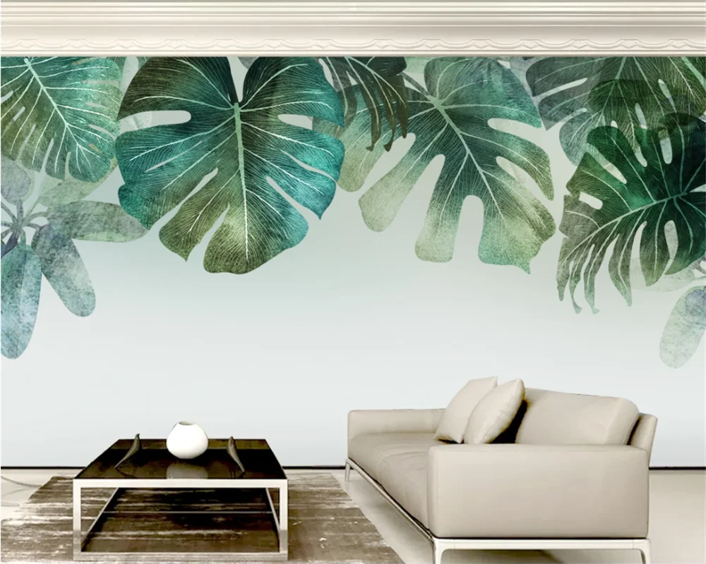 Beibehang خلفية أريكة عصرية مخصصة على شكل شخصية عصرية من papel de parede خلفية أريكة شمالية ذات أوراق واسعة وجديدة #2