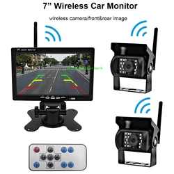 Wireless Truck Camera 7 inch For Trucks Bus RV Trailer Excavator Car Monitor Reverse Image 12V-24V Rear View Camera