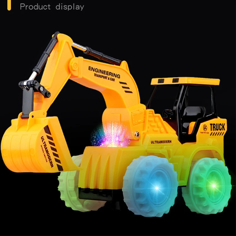 

Large Electric LED Light Music Excavator Universal Wheel Car Toys Kids Model Construction Vehicle Educational Toy For Boys Gifts