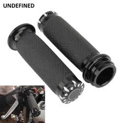 25mm 1‘’ Black Handle Grips Motorcycle Electronic Throttle Hand Bar Grips For Harley Touring Road King Street Glide Dyna Softail