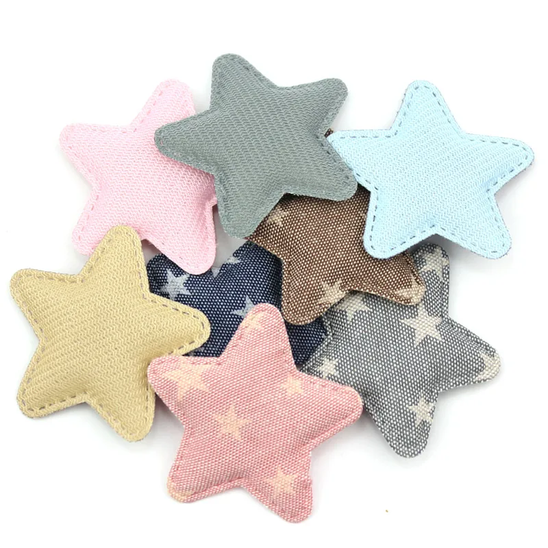 40Pcs 5cm Denim Fabric Star Appliques For DIY Kids Crafts Headwear Accessories Hairpin Decor Clothes Sewing Patches Wholesale