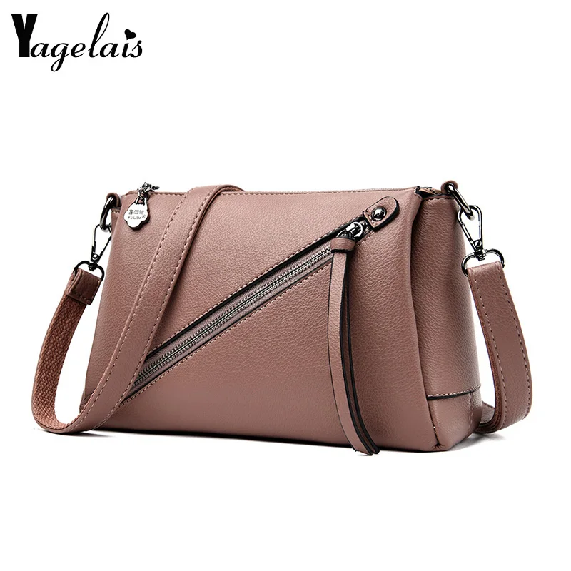 

Diagonal Zipper Fashion Women Messenger Bag Washed Pu Leather Shoulder Bag Casual Square Bag Female Crossbody Bags Handbag