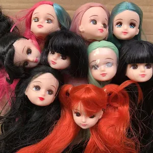 Kepala Boneka Jenny Licca Asli Gadis Kecil Lucu Kepala Rambut Panjang Warna-warni Boneka DIY Figur Rias Hadiah Mainan Anak Perempuan 8 kepala boneka fashion penjualan terbaik - №