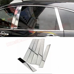 For Honda CR-V 2007 08 2009 2010 2011 6pcs Steel Chrome Window Middle Pillars Cover Trim