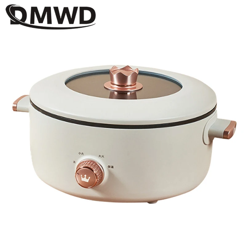 DMWD 3L wielofunkcyjna kuchenka elektryczna Mini patelnia non-stick parowar smażenie wrzący garnek gorący kociołek makaron 220V