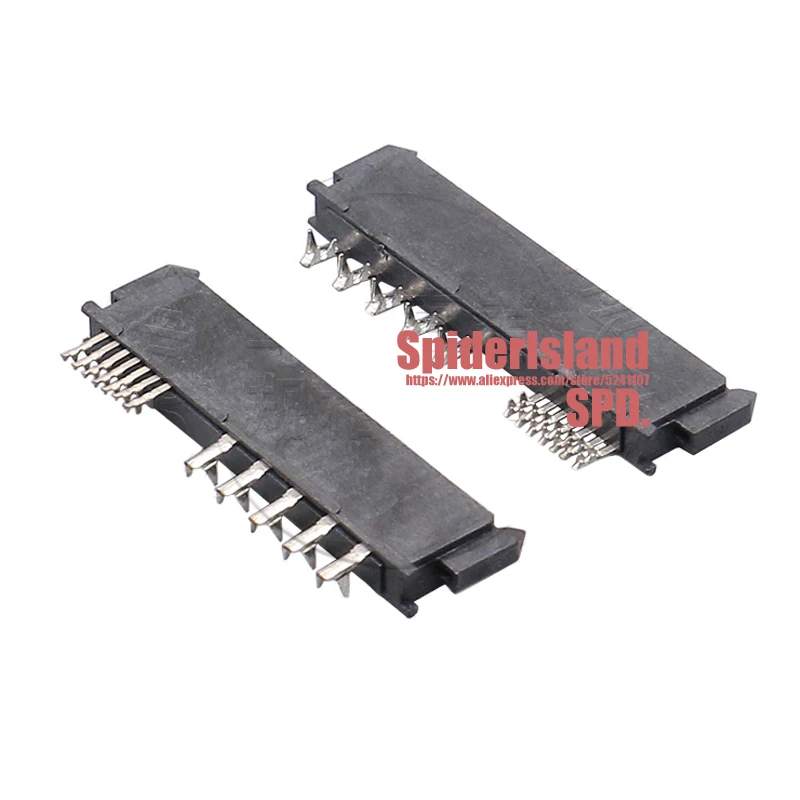 100pcs/500pcs SATA 7P+15P Female Socket 180 Degree Riveting Type Welding Wire Type For PCB Motherboard Welding 22pin SATA Socket