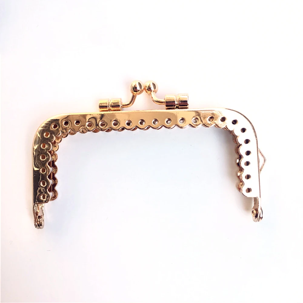 8.5cm women DIY straight floral side purse frame metal clasp bronze golden color 10pcs/lot