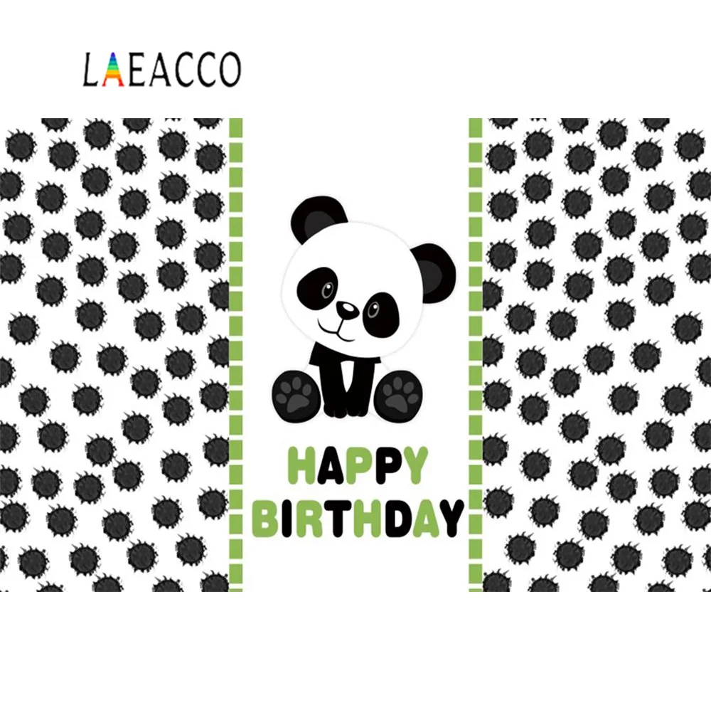 Gấu Trúc Sinh Nhật Tre Đám Mây Đen Sọc Trắng Bé Chân Dung Ảnh Phông Nền Chụp Ảnh Nền Cho Studio Ảnh