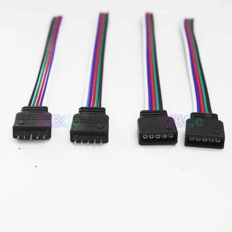 5pcs  Male Female 4pin 5Pin LED Strip Light Cable Connector Adapter Wire RGB RGBW Lamp Tape RGB RGBW Controller Connection