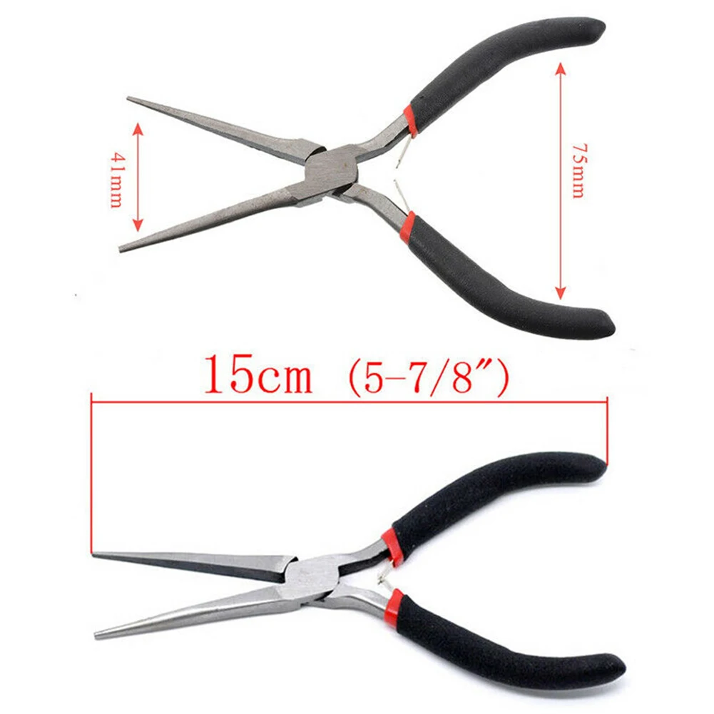 Mini Long Needle Nose Pliers Precision Wire Plier Repair Tool For Jewelry Processing Fishing 150mm With Insulate Grips