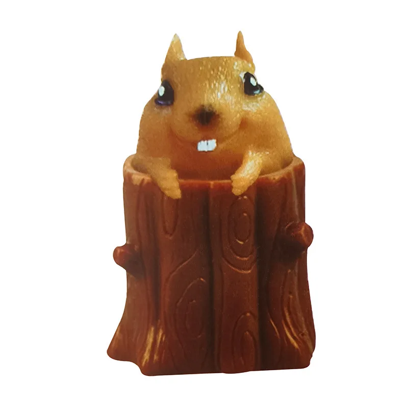 Cute Animal Squirrel Squeeze Squirrel Vent Squirrel Cup Decompression Toy Stump Rubber Stake Fidget Toys Gift For Friends