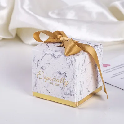 

100pcs Creative wedding candy gift box European Mori hot stamping folding square box ink style theme wedding candy box